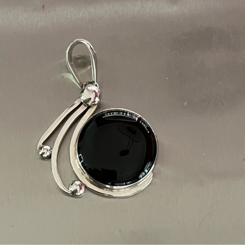Sterling Silver and Onyx Pendant